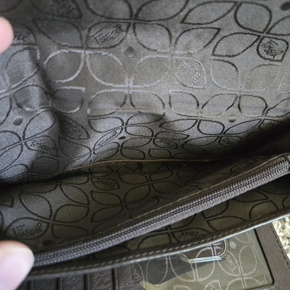 Vintage Fossil Dark Brown Leather Wallet - Picture 6 of 8